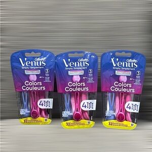 Gillette Venus Simply Razors - Pink and Purple set of 3